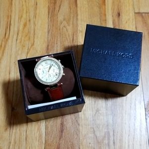 Michael Kors watch with leather band